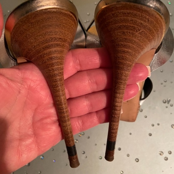 FENDI Leather Platform Ankle Wrap Stilettos Sz 37 - Picture 11 of 13